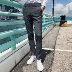 Модный бренд Для мужчин s костюм брюки Размеры 28-36 Slim Fit Для мужчин Бизнес Банкетный повседневные платья Брюки