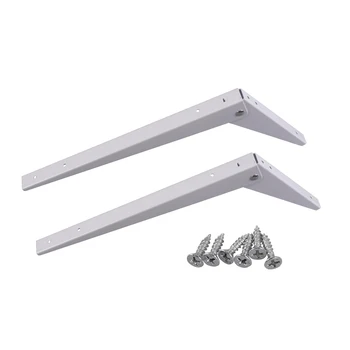 

14-inch 90 Degree Shelf Bracket Wall Mounting Folding Angle Supports, White 2-pack