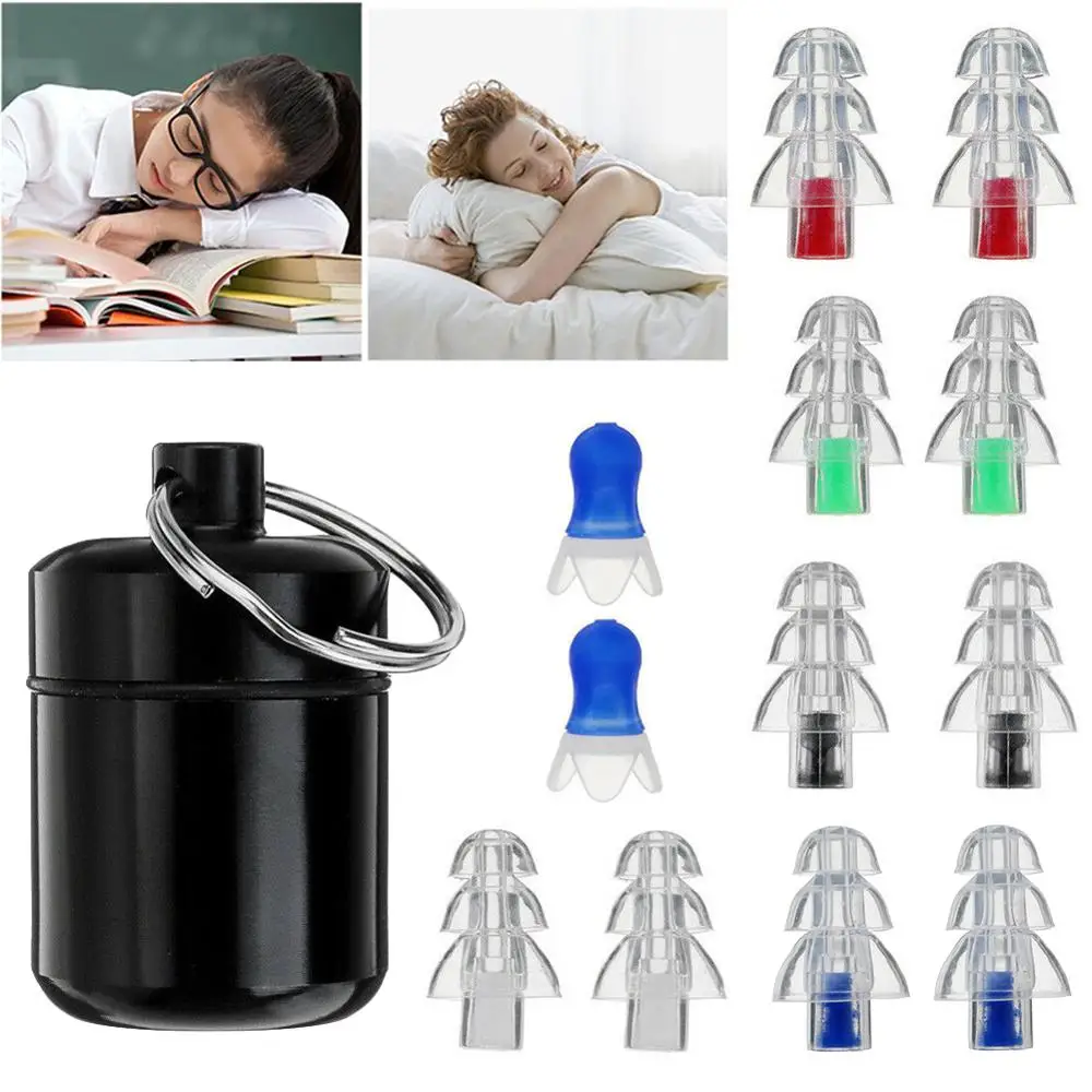 

1 Pair Noise Cancelling Earplugs Hearing Ear Protection Reusable Silicone Ear Plugs For Sleeping Study Swimming Accessories