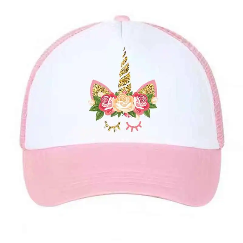 

NZ904 Children Summer Cap Unicorn Snapbacks Hat For Girls Baseball Hats Women Sun Stop Travel Mesh Kids Caps
