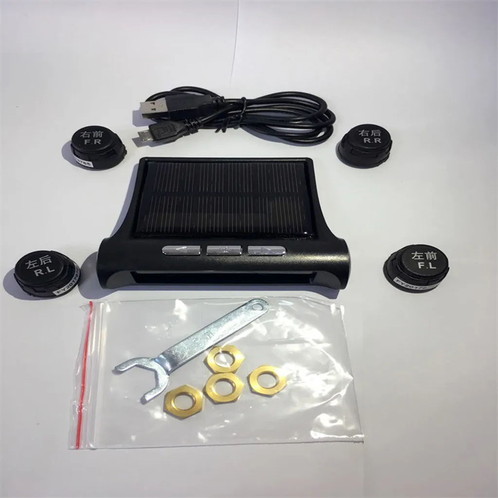Новинка беспроводная система мониторинга давления в шинах TPMS Solar с ЖК дисплеем 4