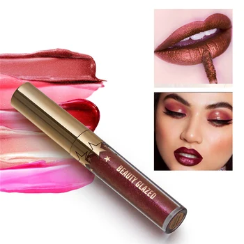 

Beauty Glazed Glitter Lip Gloss Matte Nude Liquid Lipstick Makeup lasting Waterproof Lipgloss Cosmetics kit batom Maquiagem