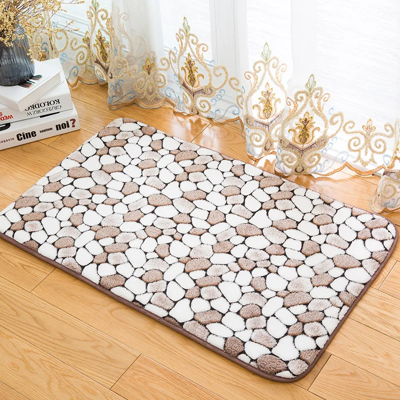 1pc Memory Foam Absorbent Bathroom Pad Doormat Door Mat Slip-resistant Pad Bathroom Shower Bathroom Accessories Sets 40*60cm 47