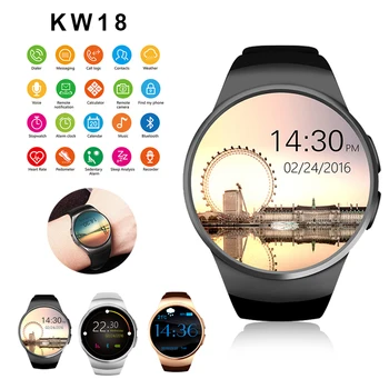 

KW18 Men Watches Phone Support SIM TF Card Heart Rate Sport Smartwatch Full Screen Bluetooth Smart Watch For Android IOS Apple