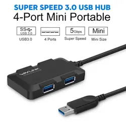 Wavlink 4 порта USB 3,0 концентратор Мини Портативный Суперскоростной компактный usb-концентратор адаптер несколько док-станция для Windows Mac OS