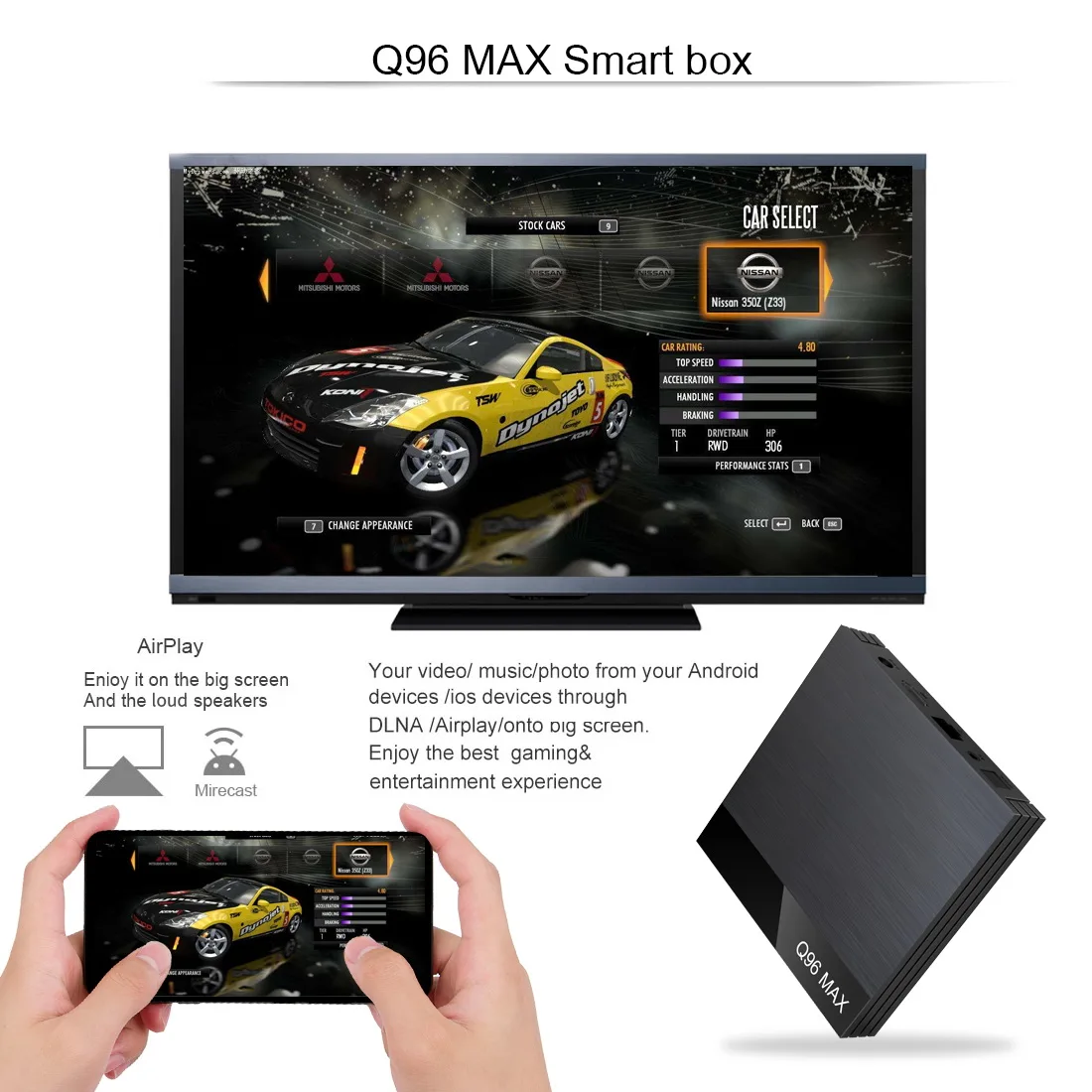 Android 9,0 Smart tv Box Q96 Max Allwinner H6 Четырехъядерный 4 ГБ ОЗУ 32 Гб ПЗУ 6K H.265 2,4G WiFi USB3.0 медиаплеер телеприставка