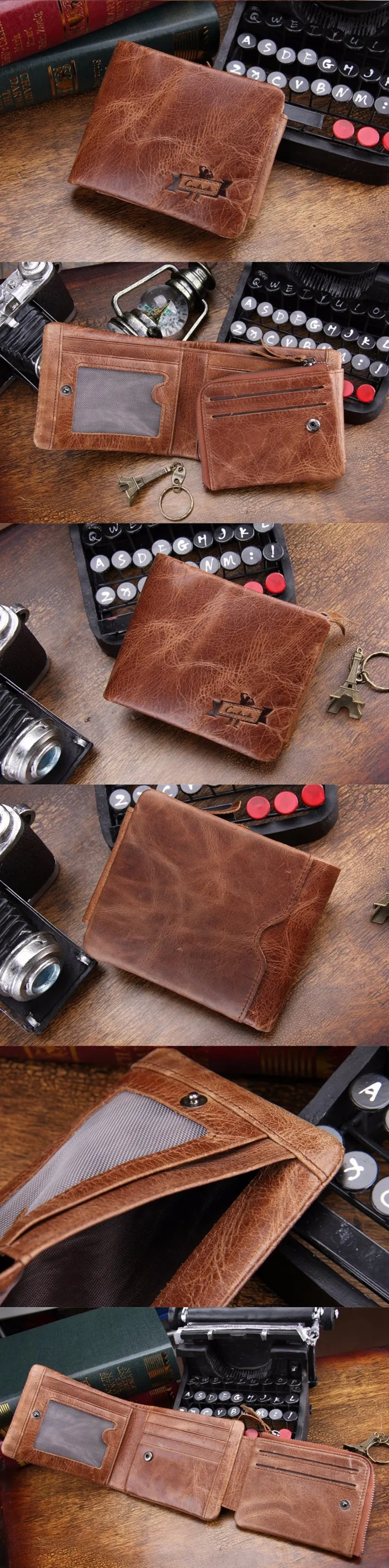 Nuevos Hombres Del Cuero Genuino Cartera De Estilo Europeo Y Americano Cremallera Bolsillo Monedero De Cuero Monedero Billetera De Cuero De Caballo Loco Wallet Metal Wallet Owlwallet Tissue Aliexpress