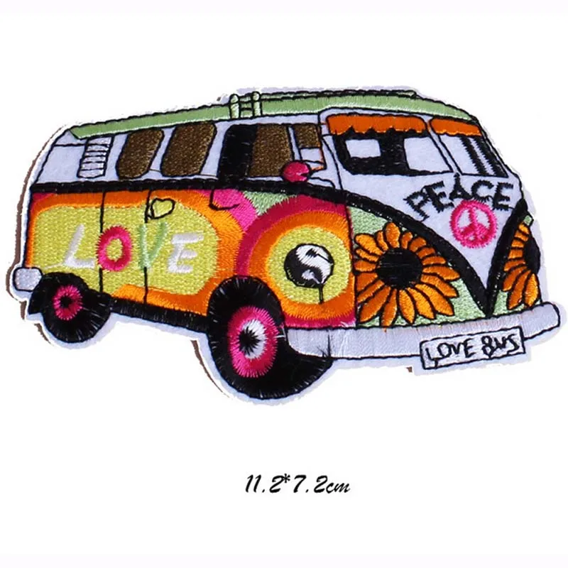 Peace And Love Bus новинка патчи для одежды с вышивкой утюгом наклейки оптовая