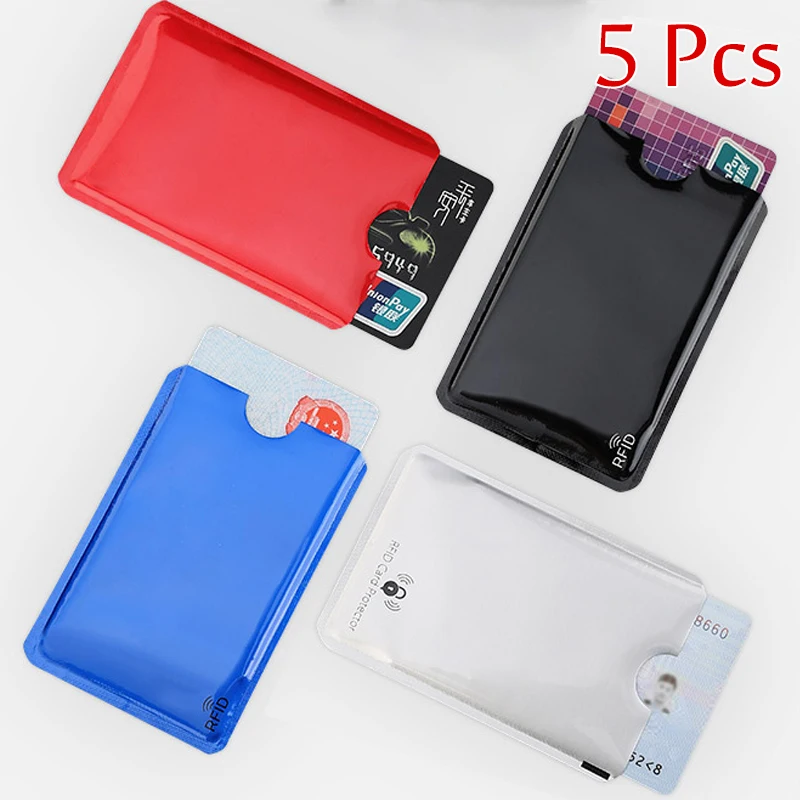 

5PCS Anti Rfid Blocking Reader Card Cover Aluminum Foil Credit Card Holder Protection ID Bank Card Case Safty Pack Gift