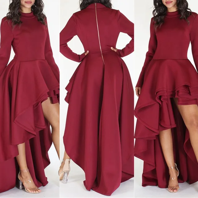 Aliexpress.com : Buy Fashion Women Long Sleeve High and low Peplum ...