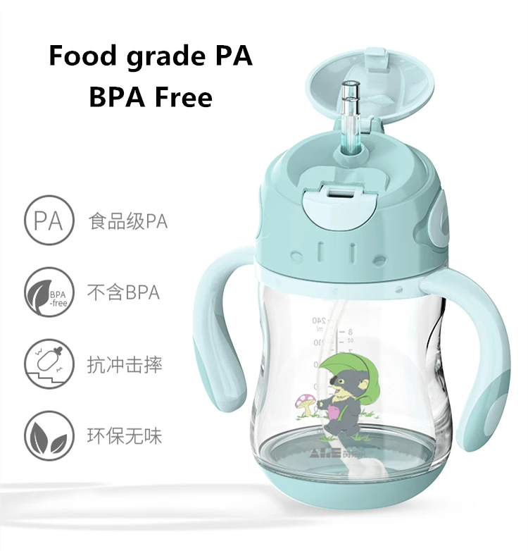 250/350 мл Дети Детская бутылка для воды Тритан BPA бесплатно детская чашка Детские Портативный Кормление бутылка с соломинкой герметичность прочный стакана воды