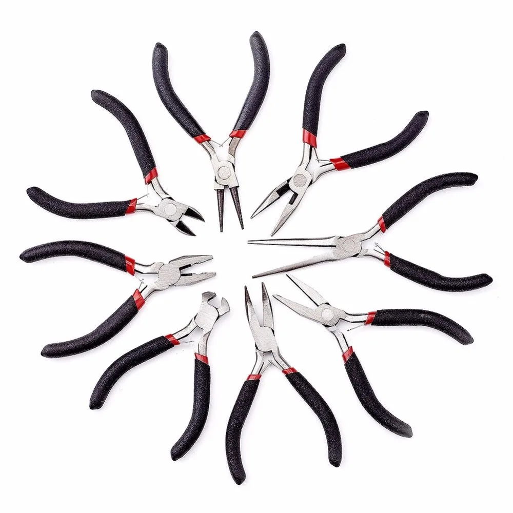 Wholesale Beebeecraft 2Pcs 2 Style 45# Carbon Steel Jewelry Pliers