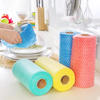 

1 Roll Eco-Friendly Cleaning wash cloth Non Woven Duster Cloth Dish Cloth Break Point No Oil Rag Furniture items kitchen towels