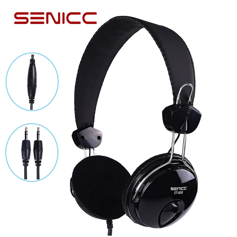 

SENICC ST-808 Dual 3.5mm Jack Stereo Music Headphone Foldable Headband Headset with Mic Voice Controller PC