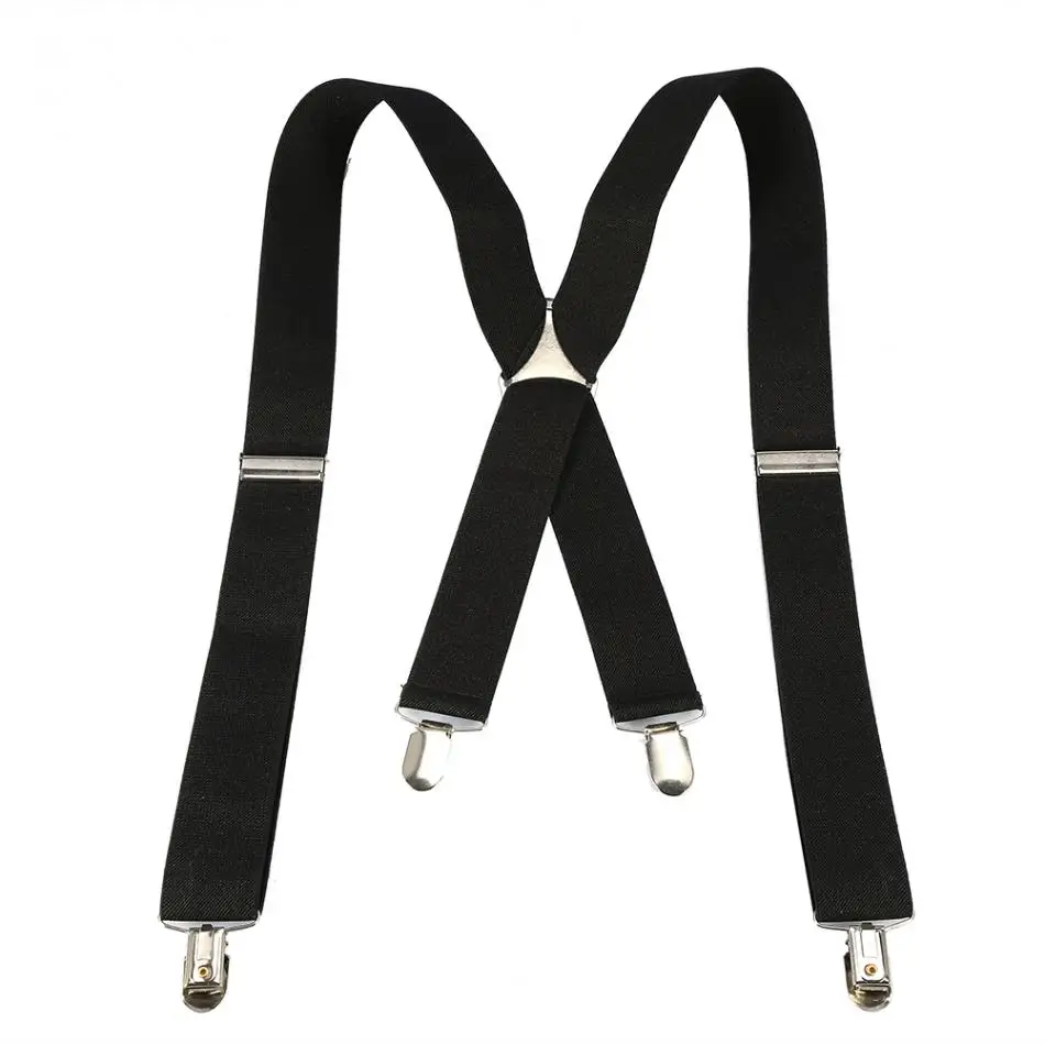 Fashion Clip on Pants Braces for Women Men Unisex Elastic Suspenders X ...