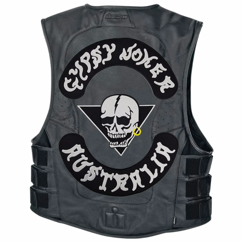G0462 Fashion GYPSY JOKER AUSTRALIA MC Club Biker Vest Embroidered Patch Iron On Full Back of Jacket Motorcyle Patch Free Shipping (5)