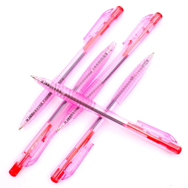 2PCS/Lot Business Style  Ballpoint Pen Red Ink Color Office Stationery and School Supplies Transparent  Shell Ball Pen 3packs set sticky notes transparent posted it color markers bible sticker book notebook notepad bookmarks kawaii school supplies