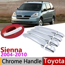 Для Toyota Sienna XL20 20 2004~ 2010 хромированные внешние дверные ручки крышки наклейки на автомобиль отделка Набор 2005 2006 2007 2008 2009