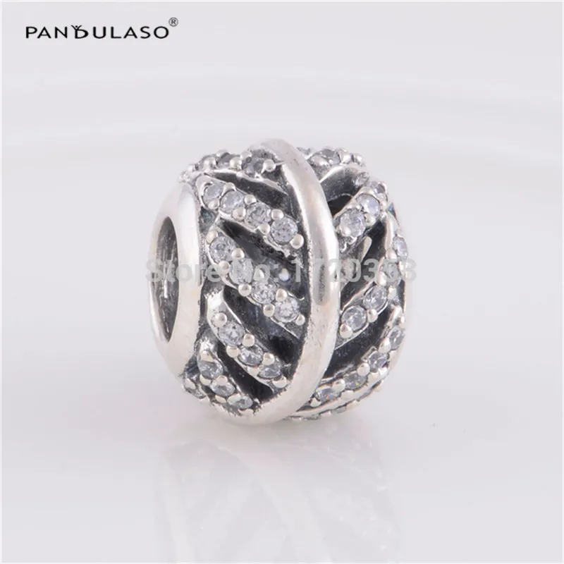 

Pandulaso Clear CZ Leaves Round Beads for Jewelry Making Fit Original Charms Bracelets Fine DIY Jewelry Silver Crystal Beads