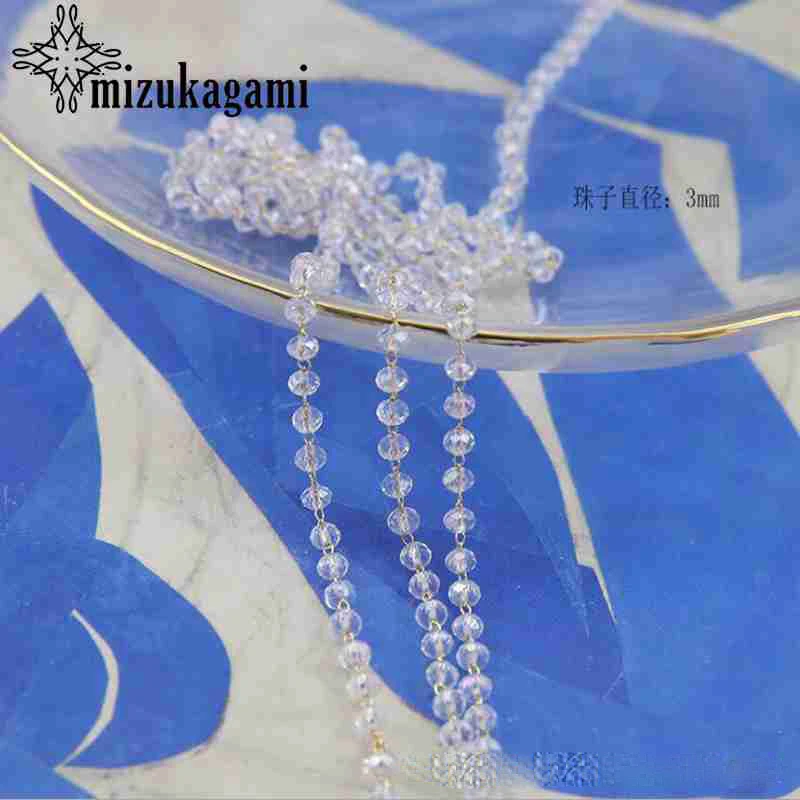 Handmade 0.5 Meter Golden Plated Pearl Crystal Tassel Chain For DIY Fashion Tassel Earrings Jewelry Making Accessories