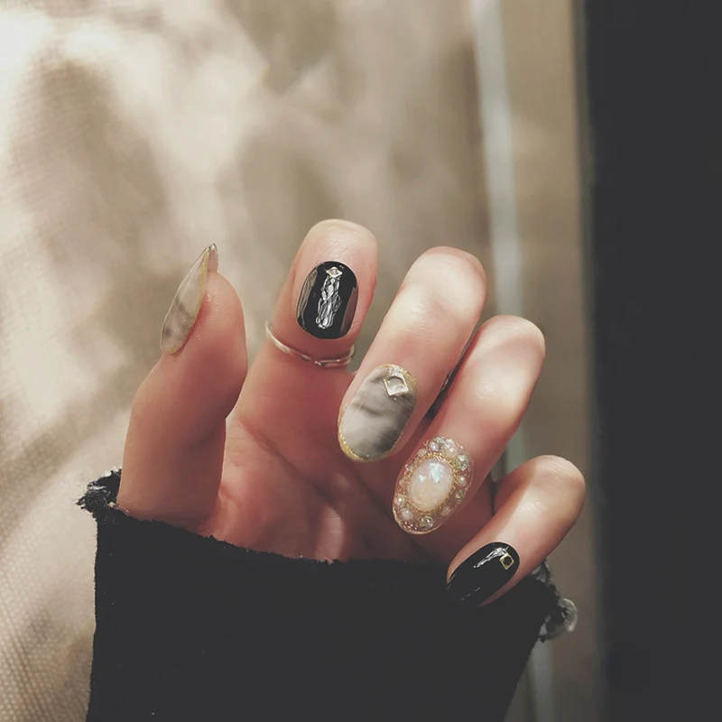 Nail Art Наклейки, декоративный элемент для рукоделия наклейки Мрамор узор, модная сумка в руку, подарок для Для женщин Леди невесты H7JP