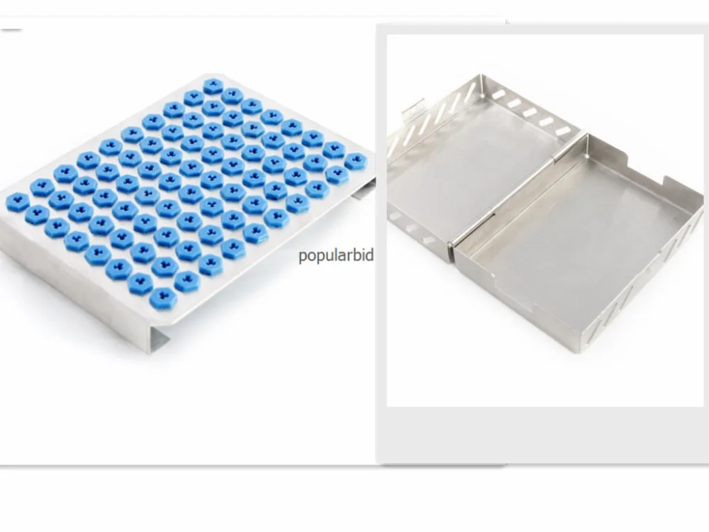 

80-Holder Dental Tray for Implant Drill Bur with Stainless Case Sterilization