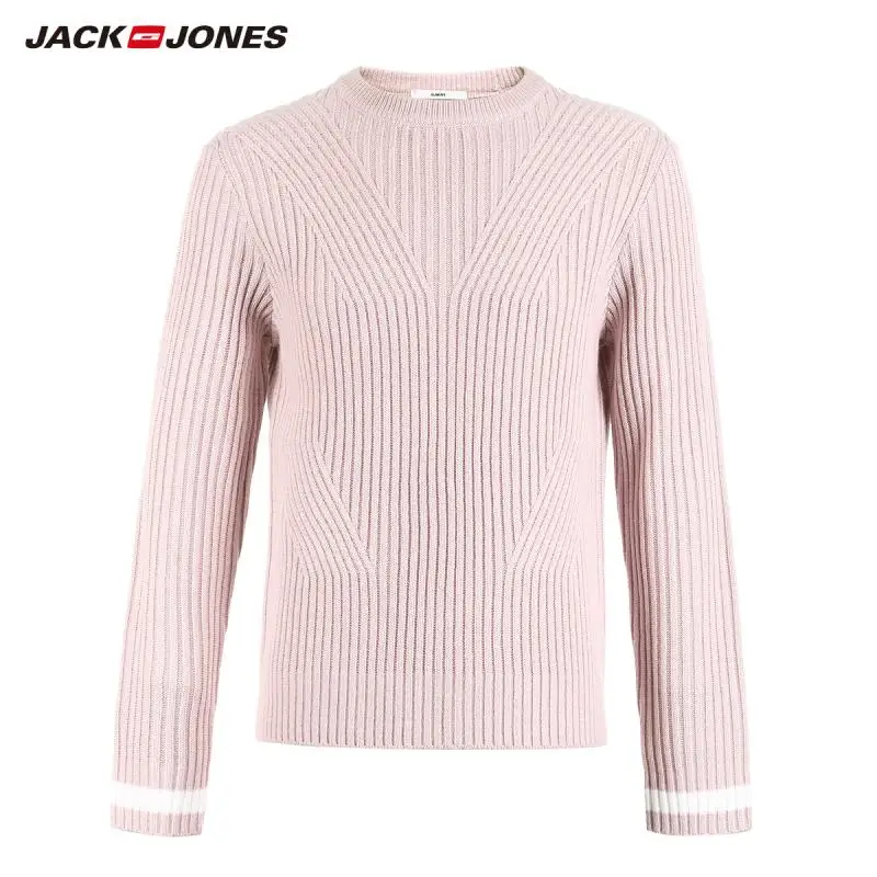 JackJones мужской шерстяной свитер с круглым вырезом тонкий вязаный пуловер Топ