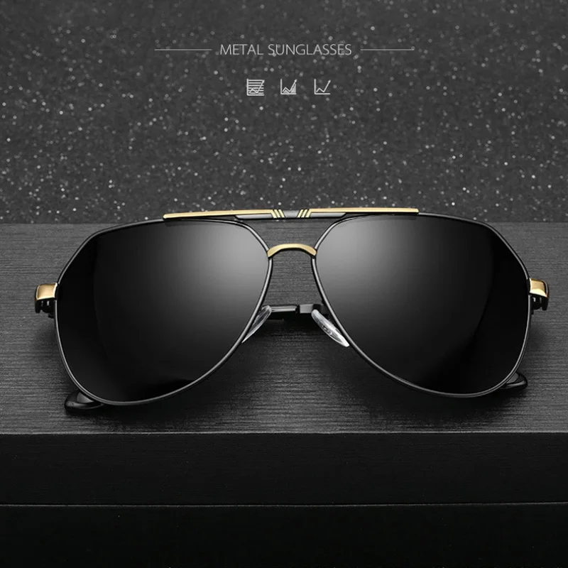

MIZHO Fashion Celebrity Retro Cool Brand Clear Sunglasses Polarized Men Pilot Silver Lens Original Quality Sun Glasses Driving