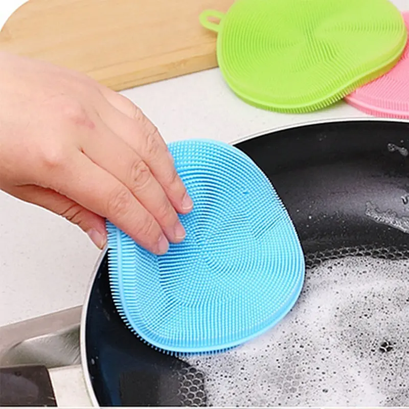LA MIU Silicone Dish Washing Brush Bowl Pan Wash Cleaning Brushes