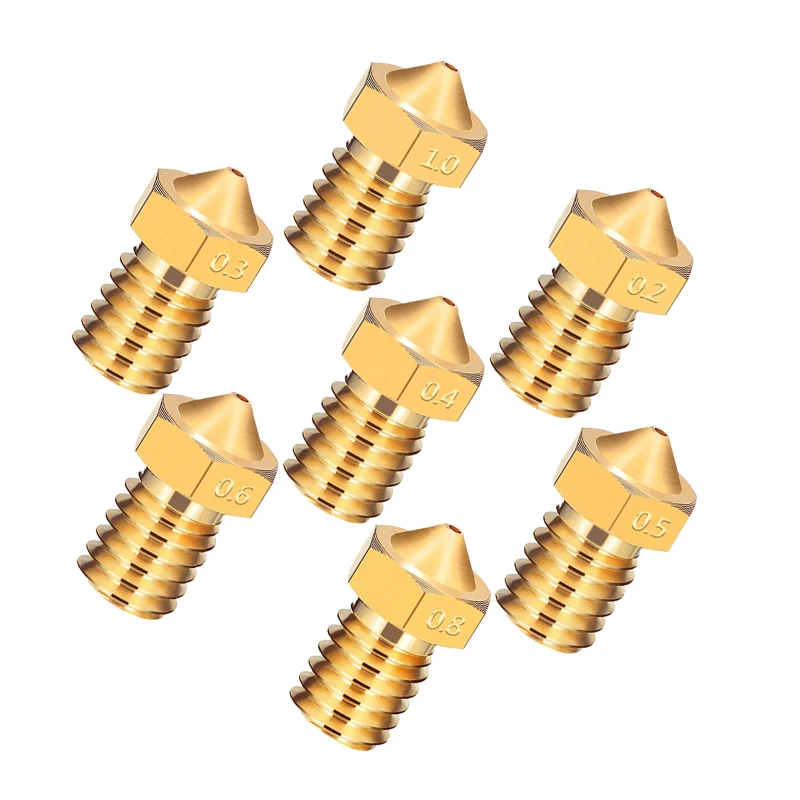 buy 5 pcs V5 V6 M6 threaded Nozzle 0.2 0.25 0.3 0.4 0.5 0.6 0.8 1.0mm for 1.75mm 3.0mm filamnet Full Metal For 3D Printers