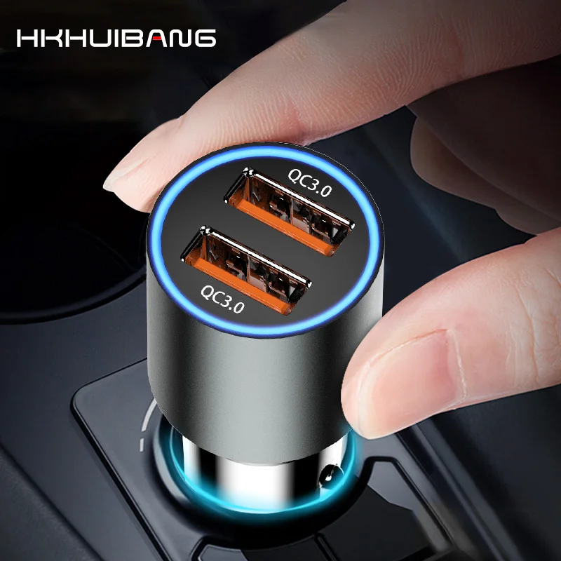 

72W Dual QC 3.0 USB Car Charger Quick Charge 3.0 USB Charger For iPhone Samsung Huawei Mobile Phone Fast Charger Car USB Adapter