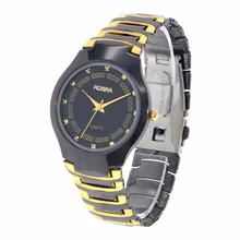 Rosra 599 популярные золотые часы Нежные Мужские кварцевые наручные часы из сплава Модные мужские позолоченные часы