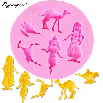 

Byjunyeor Camel Carpet Teapot EpoPrincess Girl Fondant Chocolate Mold For UV Resin Cake Decorating Pudding Cookie MoldTools M911