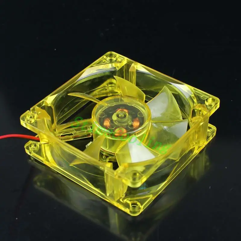 

DC 12V 4Pin 8cm fan 8025 Blue/orange/yellow/green Led Light Computer Case Cooler Cooling Fan