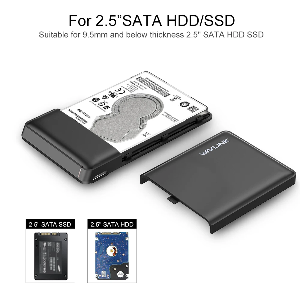 Wavlink SATA USB 3 0 Корпус для жесткого диска UASP Внешний чехол 7 мм 9 5 2 дюйма SATA/HDD/SSD с