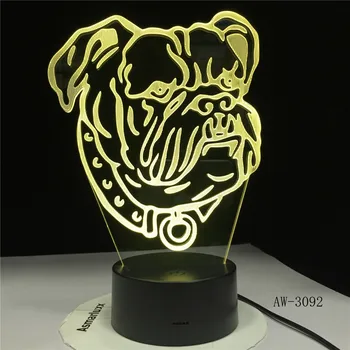 

3D Illuision Pet Dog Lamp Bull Terrier LED Night Light Creative Decorative Table Lamp Kids Baby Gift Dropshipping AW-3092