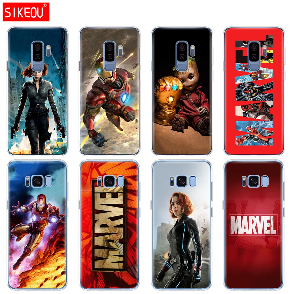 

silicone case for Samsung Galaxy S9 S8 S7 S6 edge S5 S4 S3 PLUS phone cover Marvel superheroes