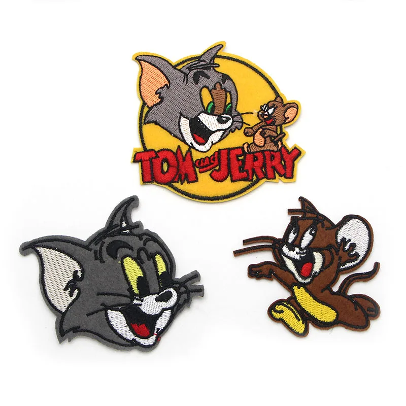 

D0213 Homegaga Cat and Mouse Iron on Patch Clothing diy Embroidered Sewing Applique Sew On Patches Fabric Apparel Patchwork