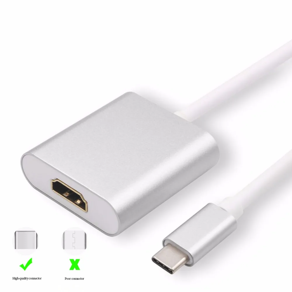 USB 3 1 Тип C к HDMI адаптер 2017 Новый для Apple новый Macbook Chromebook Dell XPS 13 Asus zen AIO поддерживает