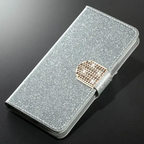 Блестящий чехол-подставка Dneilacc для Redmi Note 4a 6a 4 4X6 Pro, чехол-Бумажник для телефона - Цвет: Silver diamond