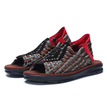 

Summer Sandals Men Women Trend Casual Shoes Personality Roman Men Shoes Baotou Beach Shoes Soft Vottom Weave Summer SandalS