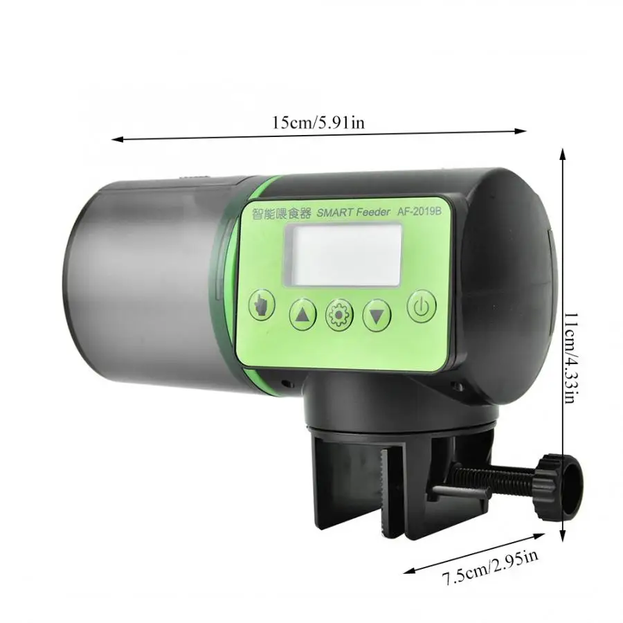 1 шт. портативный цифровой автоматический электрический пластиковый таймер резервуара для рыбы, домашний аквариумный резервуар, инструменты для кормления рыб - Цвет: Черный