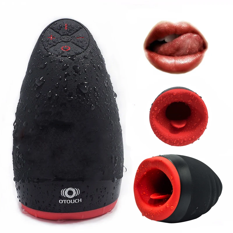 Electric Lick Suck Automatic Oral Sex Machine Male Masturbator Cup 6 Speeds Vibrating ...