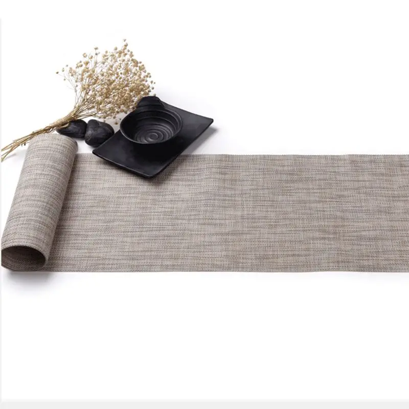 أسلوب بسيط البيئي طاولة طعام حصيرة منصات القرص عاء الوقايات البلاستيكية للماء الجدول القماش سادة زلة مقاومة سادة