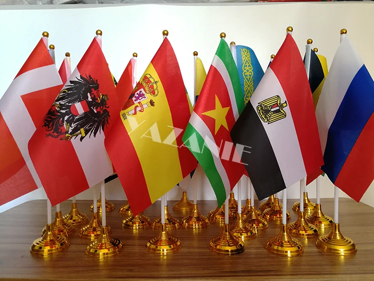 YAZANIE 14*21 см, 4 шт., испанский, испанский, датский настольный флаг, венгерский настольный флаг, литовский офисный флаг с пластиковой основой