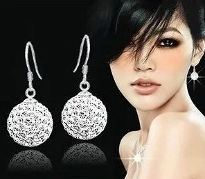 

New!10mm Can Choose Color Micro Pave Disco Ball Silver Plated Drop earrings studs Gift wholesale crystal