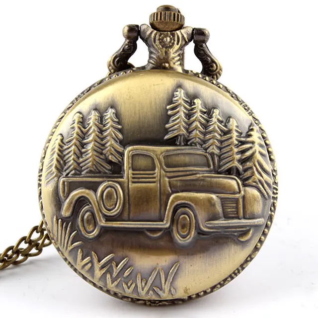 Dropshipping Antique Car Truck Pendant Quartz Pocket Watch Necklace Chain Mens N Dropshipping Antique Car Truck Pendant Quartz Pocket Watch Necklace Chain Mens N