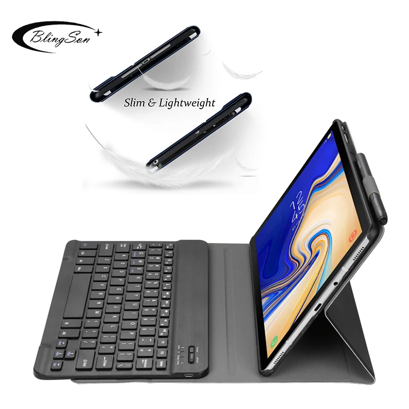 Тонкий чехол для Samsung Galaxy Tab S5e SM T720 T725 2019 Bluetooth клавиатура планшет T725|Чехлы