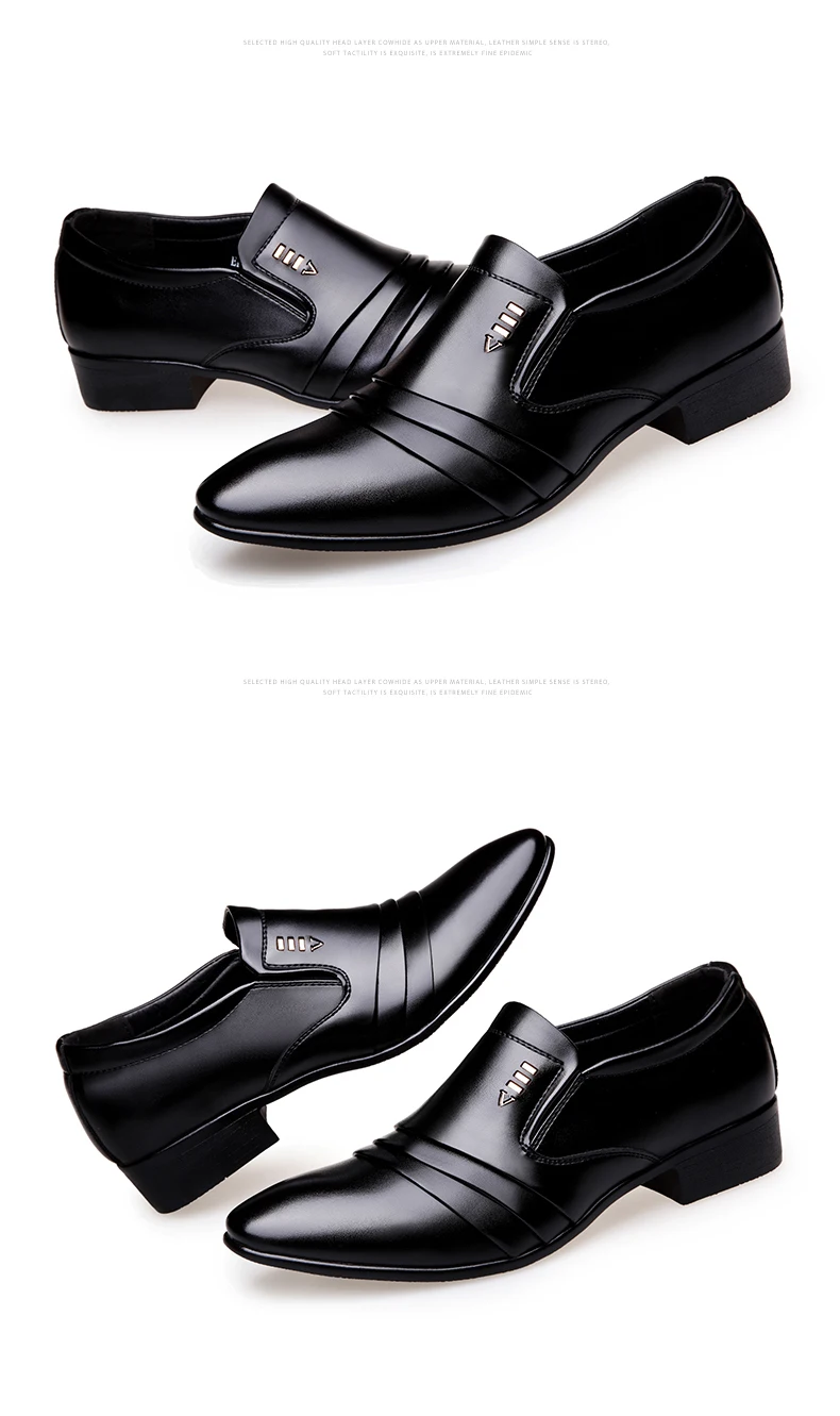 Мужские деловые модельные лоферы; черные туфли с острым носком; оксфорды; дышащая официальная Свадебная обувь; мужская обувь на низком каблуке; 5825