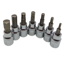 7 шт. ударный шестигранный Набор торцевых головок H3 H4 H5 H6 H7 H8 H10 шестигранные ключи отвертка торцевой ключ инструменты 3/" Квадратный привод 47 мм Длинный